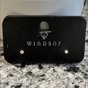 Windsor Dazzling Silver Crystal Earrings for pierced ears